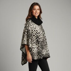 Chico’s Animal Print Turtleneck Poncho